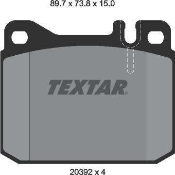 Textar 2039204 - Bremžu uzliku kompl., Disku bremzes www.autospares.lv