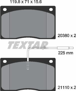 Textar 2038002 - Bremžu uzliku kompl., Disku bremzes www.autospares.lv