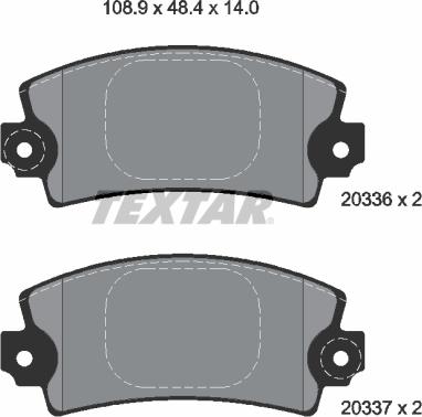 Textar 2033602 - Bremžu uzliku kompl., Disku bremzes www.autospares.lv