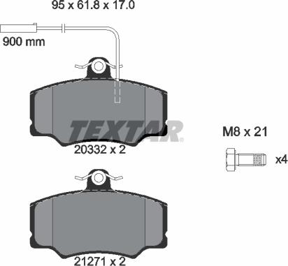 Textar 2033201 - Bremžu uzliku kompl., Disku bremzes www.autospares.lv