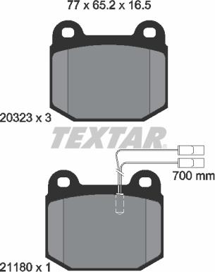 Textar 2032304 - Bremžu uzliku kompl., Disku bremzes www.autospares.lv