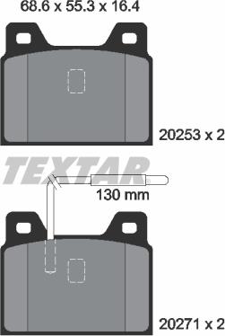 Textar 2025301 - Bremžu uzliku kompl., Disku bremzes www.autospares.lv