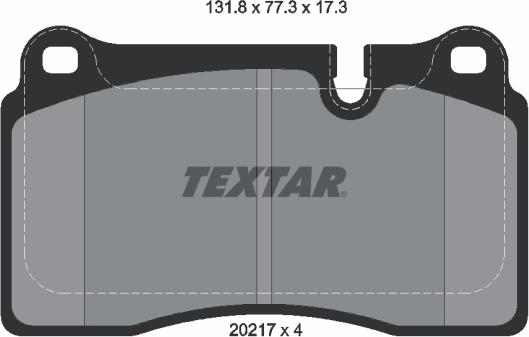 Textar 2021701 - Bremžu uzliku kompl., Disku bremzes www.autospares.lv