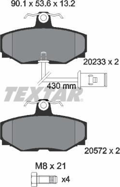 Textar 2023301 - Bremžu uzliku kompl., Disku bremzes www.autospares.lv