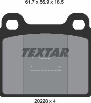 Textar 2022802 - Тормозные колодки, дисковые, комплект www.autospares.lv