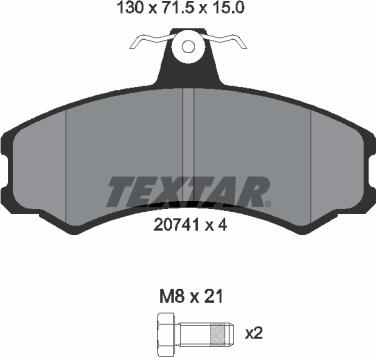 Textar 2074105 - Bremžu uzliku kompl., Disku bremzes www.autospares.lv