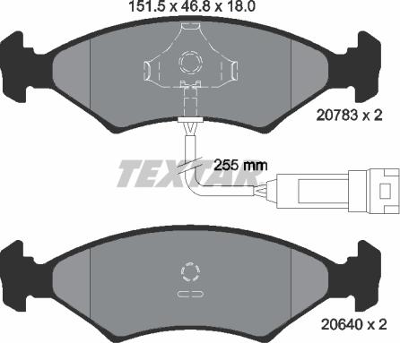 Textar 2078302 - Bremžu uzliku kompl., Disku bremzes www.autospares.lv