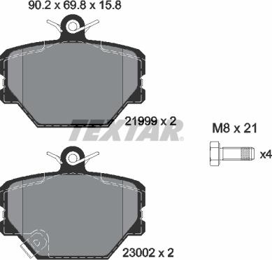 Textar 2199901 - Тормозные колодки, дисковые, комплект www.autospares.lv