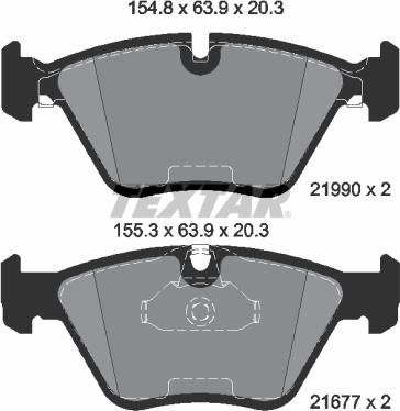 Textar 2199081 - Тормозные колодки, дисковые, комплект www.autospares.lv