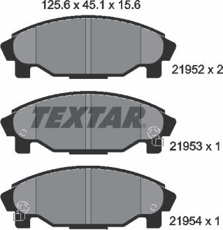 Textar 2195202 - Bremžu uzliku kompl., Disku bremzes www.autospares.lv