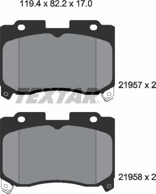 Textar 2195701 - Brake Pad Set, disc brake www.autospares.lv