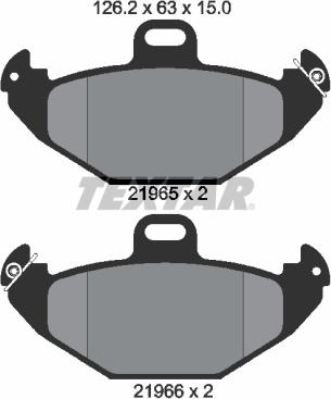 Textar 2196502 - Brake Pad Set, disc brake www.autospares.lv