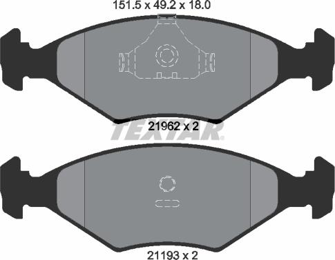 Textar 2196201 - Brake Pad Set, disc brake www.autospares.lv