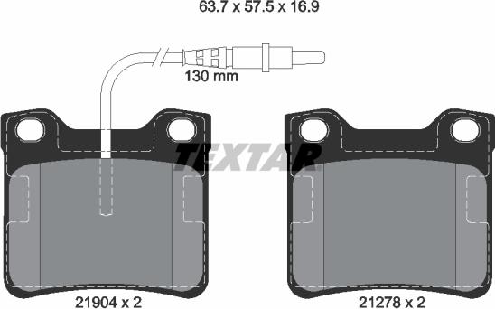 Textar 2190403 - Brake Pad Set, disc brake www.autospares.lv