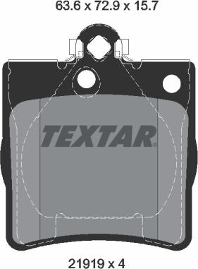 Textar 2191903 - Bremžu uzliku kompl., Disku bremzes www.autospares.lv