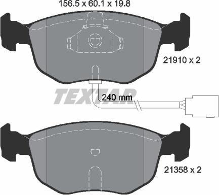 Textar 2191003 - Bremžu uzliku kompl., Disku bremzes www.autospares.lv