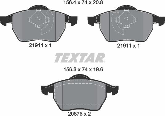 Textar 2191102 - Brake Pad Set, disc brake www.autospares.lv