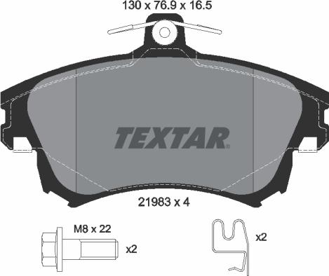 Textar 2198304 - Brake Pad Set, disc brake www.autospares.lv