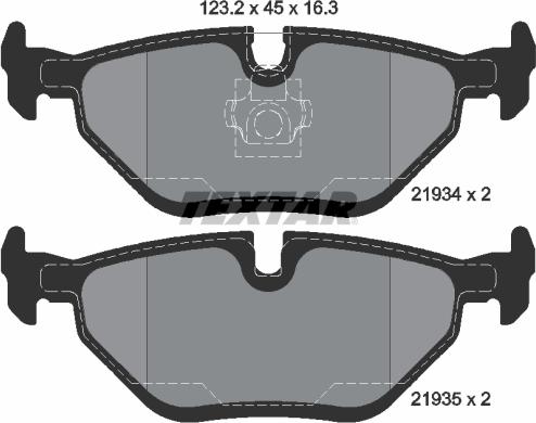 Textar 2193404 - Brake Pad Set, disc brake www.autospares.lv