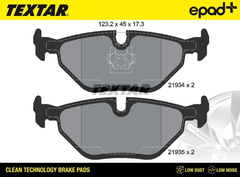 Textar 2193402CP - Bremžu uzliku kompl., Disku bremzes www.autospares.lv