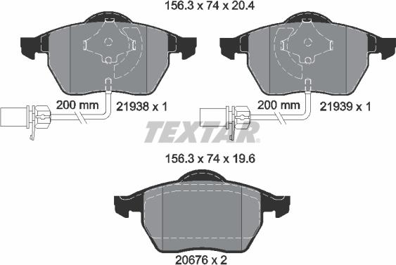 Textar 2193801 - Brake Pad Set, disc brake www.autospares.lv