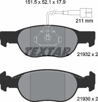 Textar 2193201 - Brake Pad Set, disc brake www.autospares.lv