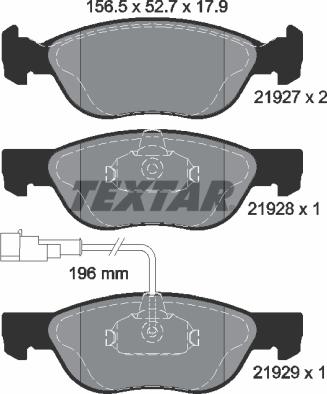 Textar 2192701 - Brake Pad Set, disc brake www.autospares.lv