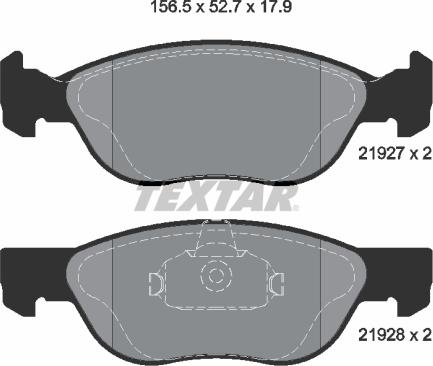 Textar 2192703 - Brake Pad Set, disc brake www.autospares.lv