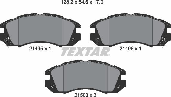 Textar 2149501 - Brake Pad Set, disc brake www.autospares.lv