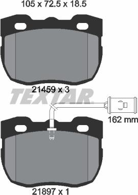 Textar 2145902 - Тормозные колодки, дисковые, комплект www.autospares.lv