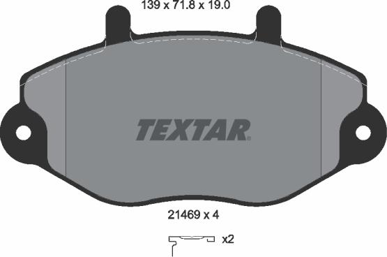 Textar 2146902 - Bremžu uzliku kompl., Disku bremzes www.autospares.lv