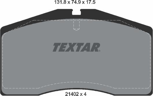 Textar 2140201 - Bremžu uzliku kompl., Disku bremzes www.autospares.lv