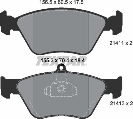 Textar 2141101 - Brake Pad Set, disc brake www.autospares.lv