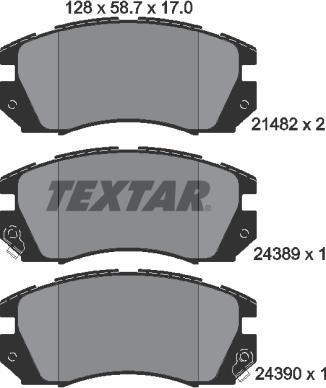 Textar 2148202 - Bremžu uzliku kompl., Disku bremzes www.autospares.lv