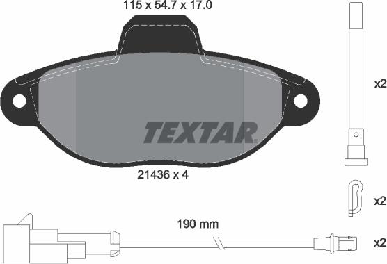 Textar 2143609 - Тормозные колодки, дисковые, комплект www.autospares.lv