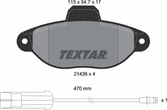 Textar 2143603 - Тормозные колодки, дисковые, комплект www.autospares.lv