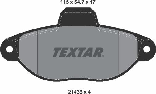 Textar 2143602 - Тормозные колодки, дисковые, комплект www.autospares.lv