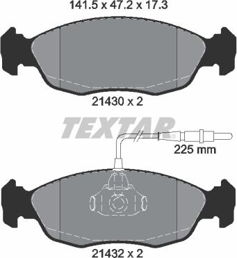 Textar 2143001 - Bremžu uzliku kompl., Disku bremzes www.autospares.lv