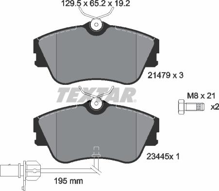 Textar 2147903 - Bremžu uzliku kompl., Disku bremzes www.autospares.lv