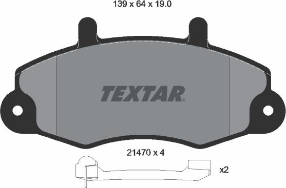 Textar 2147002 - Bremžu uzliku kompl., Disku bremzes www.autospares.lv