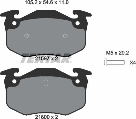 Textar 2159701 - Тормозные колодки, дисковые, комплект www.autospares.lv