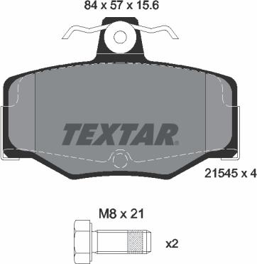 Textar 2154501 - Тормозные колодки, дисковые, комплект www.autospares.lv