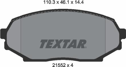 Textar 2155202 - Bremžu uzliku kompl., Disku bremzes www.autospares.lv