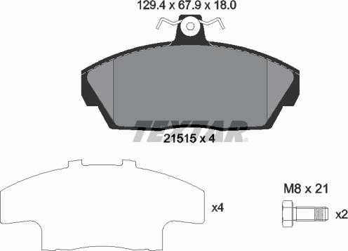 Textar 2151504 - Тормозные колодки, дисковые, комплект www.autospares.lv