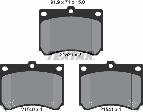 Textar 2153901 - Bremžu uzliku kompl., Disku bremzes autospares.lv