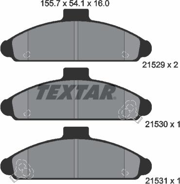 Textar 2152901 - Bremžu uzliku kompl., Disku bremzes www.autospares.lv