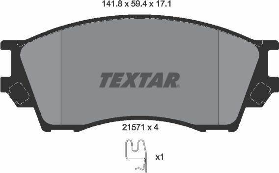 Textar 2157101 - Brake Pad Set, disc brake www.autospares.lv