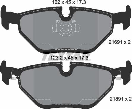 Textar 2169103 - Brake Pad Set, disc brake www.autospares.lv