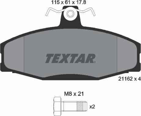 Textar 2166201 - Brake Pad Set, disc brake www.autospares.lv