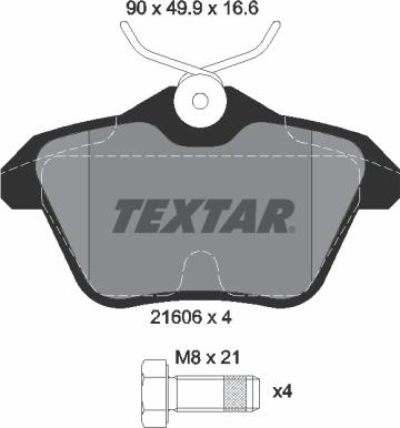 Textar 2160601 - Bremžu uzliku kompl., Disku bremzes www.autospares.lv